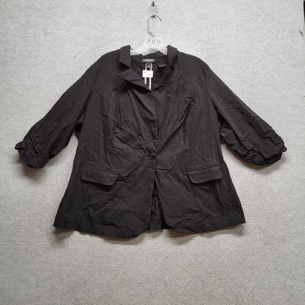 Torrid Women Jacket 2 Black Blazer 3/4 Sleeve